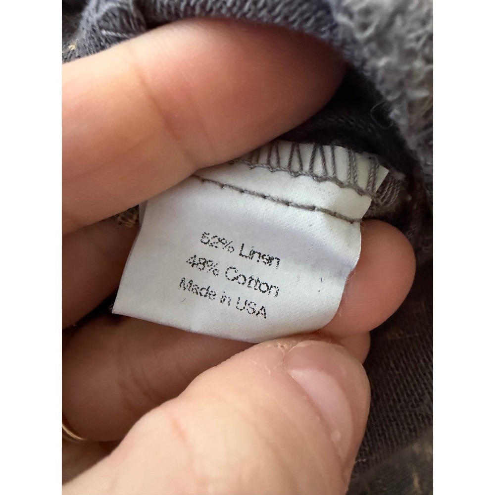 Cynthia Ashby Gray Linen Blend Dress Sz Medium Lagenlook Oversized Slouchy Boho - Picture 8 of 8